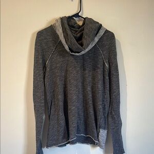 Gray Long Sleeve Cowlneck Top